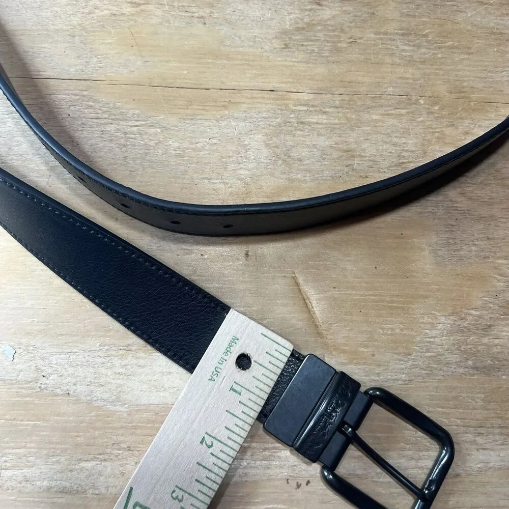Levi's Men's Reversible Belt Black Brown Size 2X 46-48 Gunmetal Buckle